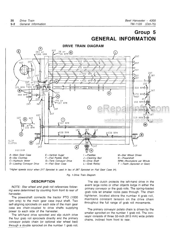Photo 4 - John Deere 4300 Technical Manual Beet Harvester TM1120