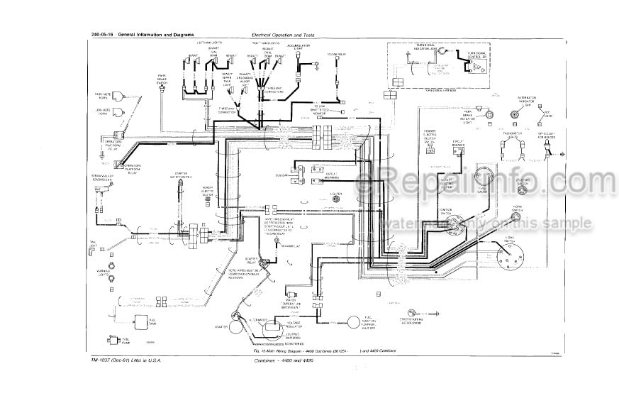 Photo 4 - John Deere 4400 4420 Repair Technical Manual Combine TM1237