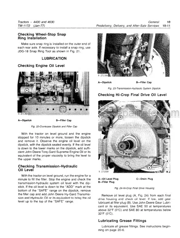 Photo 2 - John Deere 4430 4630 Technical Repair Manual Tractor TM1172