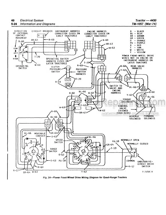 Photo 4 - John Deere 4430 Technical Repair Manual Tractor TM1057