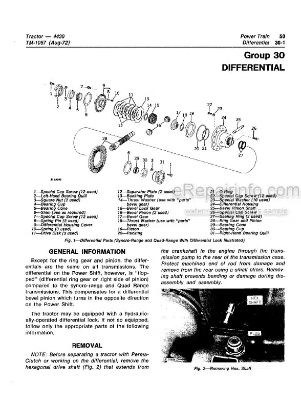 Photo 5 - John Deere 4430 Technical Repair Manual Tractor TM1057