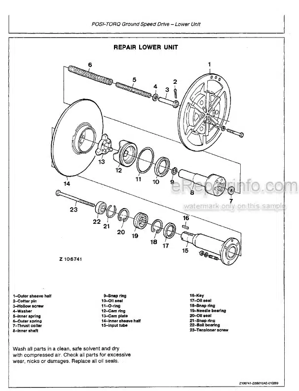 Photo 5 - John Deere 4435 4435 Hydro Repair Technical Manual Combine TM4464