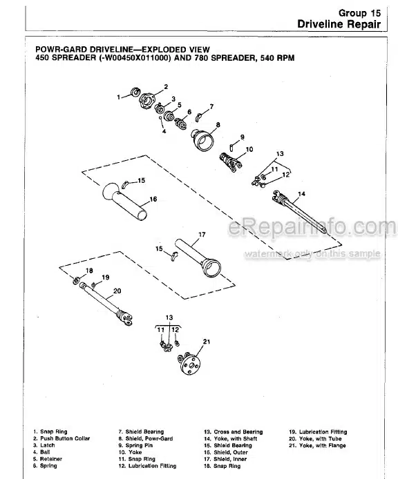 Photo 3 - John Deere 450 780 Technical Repair Manual Hydra Push Manure Spreader TM1318