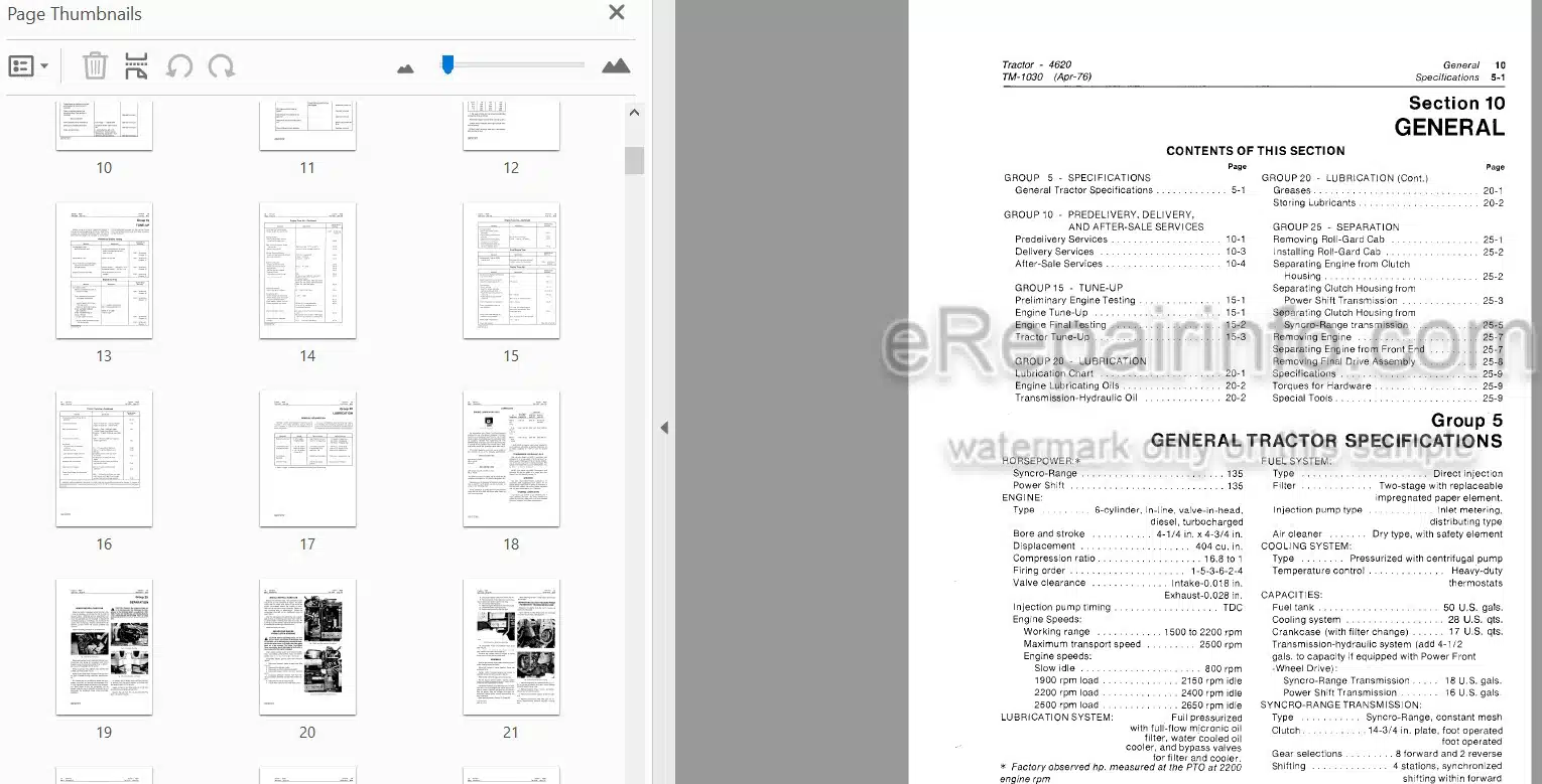 Photo 3 - John Deere 4620 Technical Repair Manual Tractor TM1030