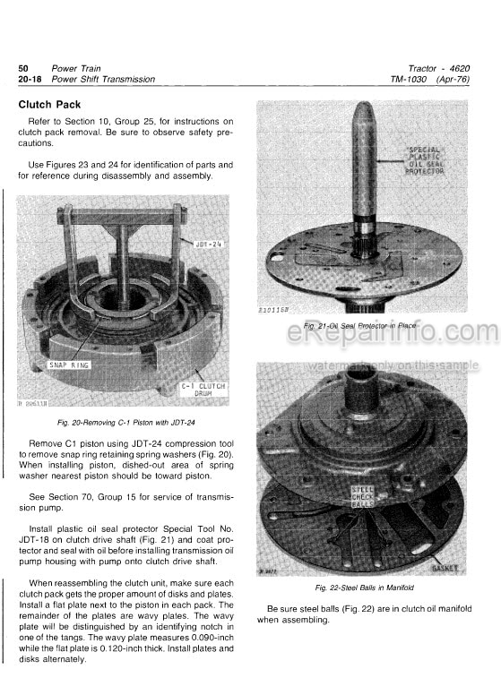 Photo 7 - John Deere 4520 Technical Repair Manual Tractor TM1007