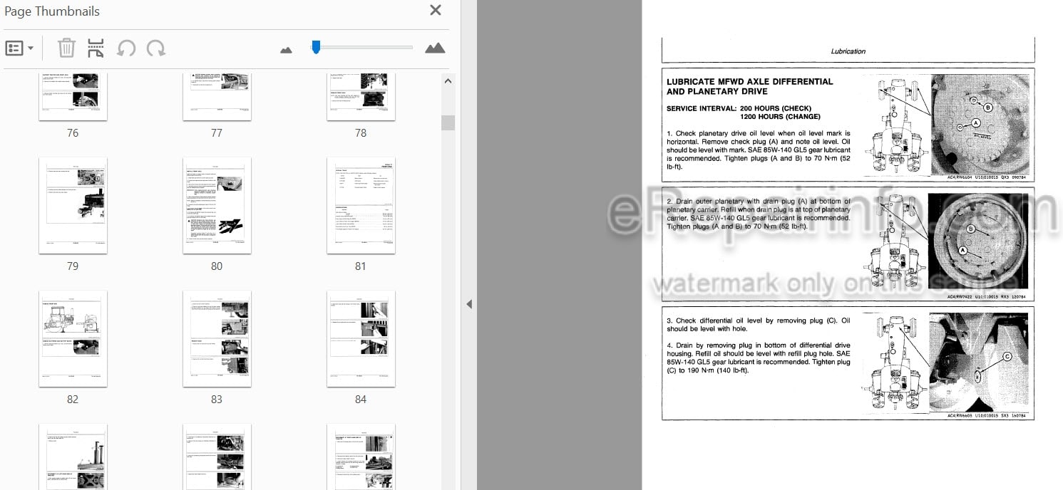 Photo 3 - John Deere 4650 4850 Repair Manual Tractor TM1354