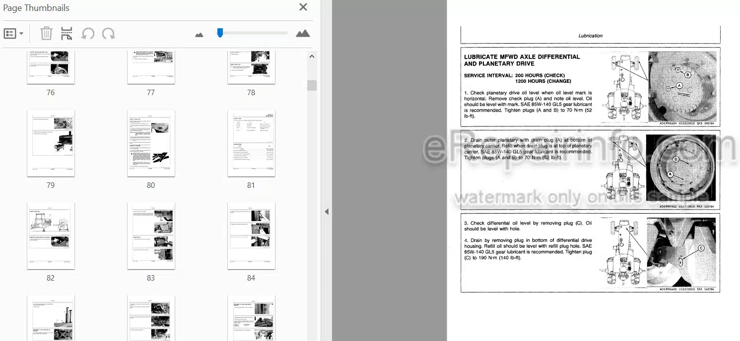 Photo 3 - John Deere 4650 4850 Repair Manual Tractor TM1354