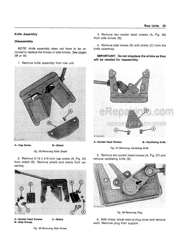 Photo 6 - John Deere 483 To 820 Technical Service Manual Cutting Platform And Corn Head TM4468