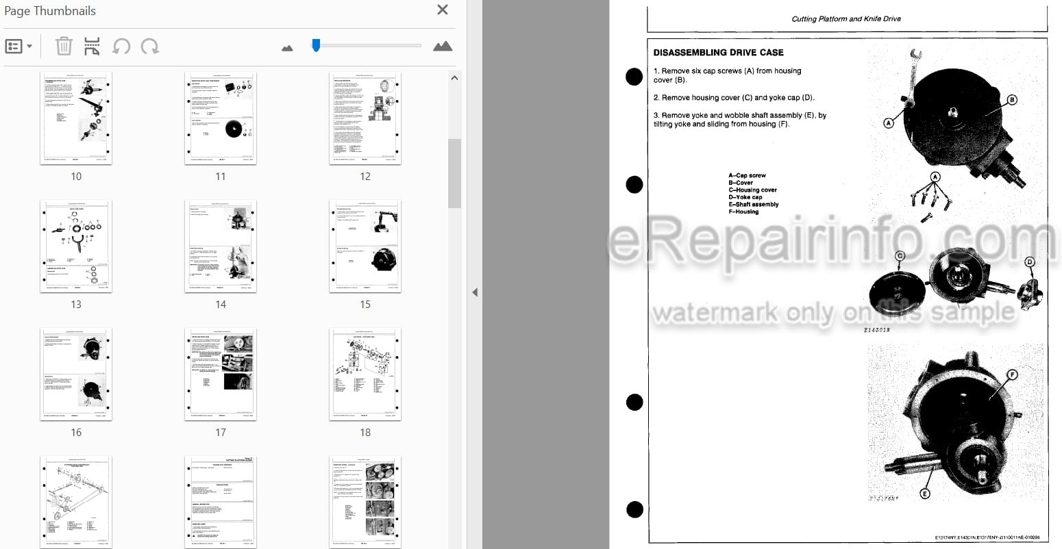 Photo 3 - John Deere 483 To 820 Technical Service Manual Cutting Platform And Corn Head TM4468