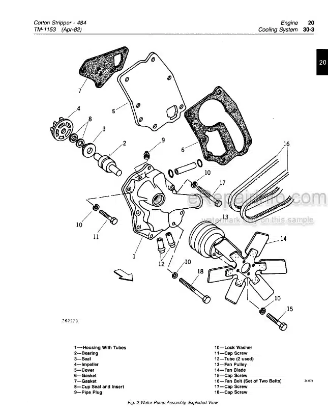 Photo 5 - John Deere 484 Technical Manual Cotton Stripper TM1153