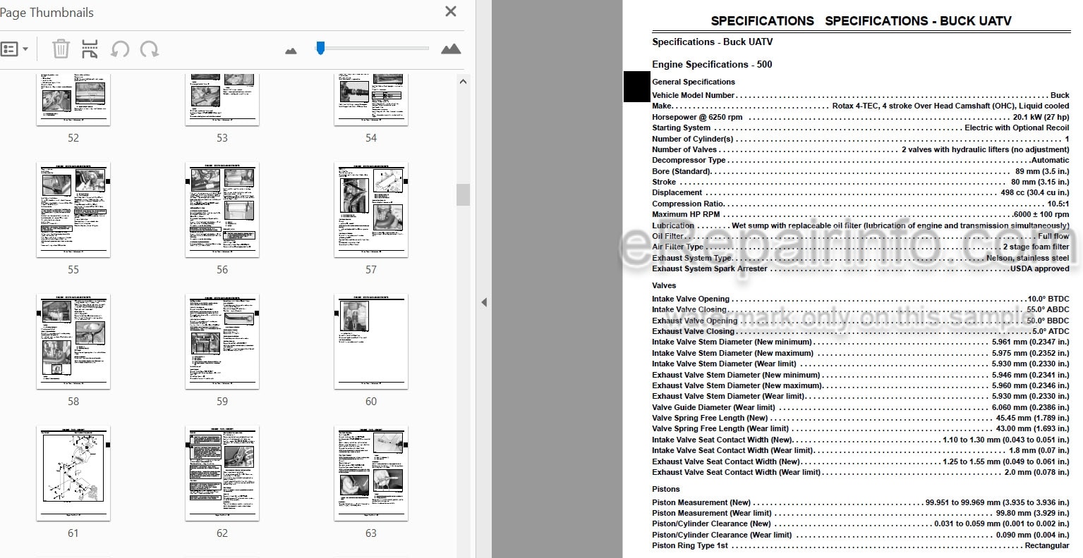 Photo 3 - John Deere 500 500EX 500EXT Technical Repair Manual Buck Utility ATV TM2153