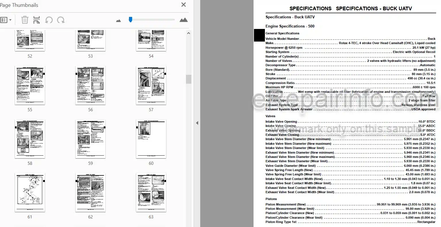 Photo 3 - John Deere 500 500EX 500EXT Technical Repair Manual Buck Utility ATV TM2153