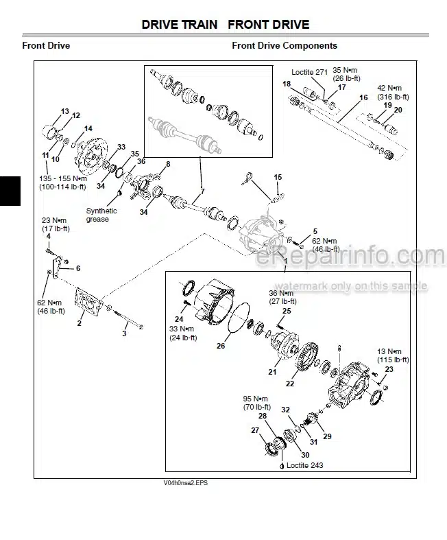 Photo 5 - John Deere 500 500EX 500EXT Technical Repair Manual Buck Utility ATV TM2153