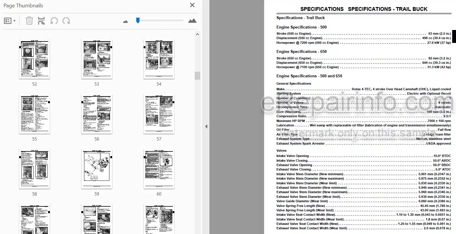 Photo 4 - John Deere 500 650 650EX Technical Repair Manual Trail Buck Utility ATV TM2160