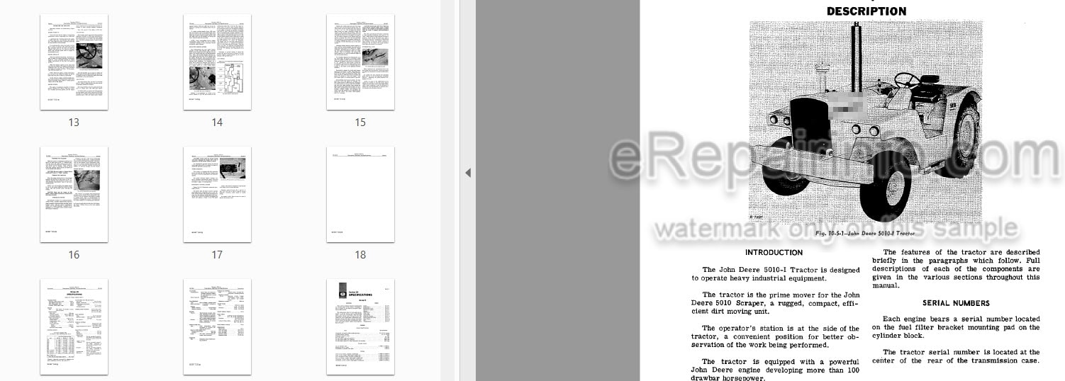 Photo 3 - John Deere 5010-I Service Manual Tractor SM2051