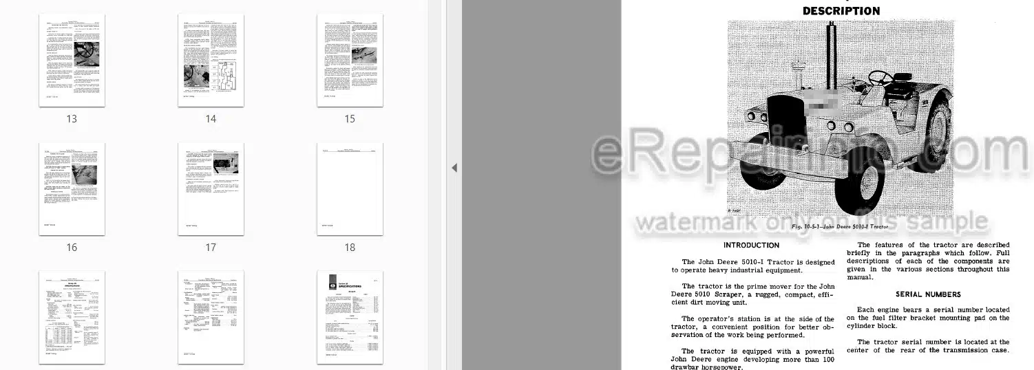 Photo 3 - John Deere 5010-I Service Manual Tractor SM2051