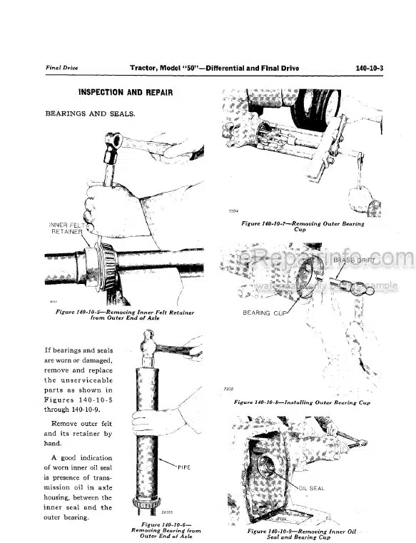 Photo 7 - John Deere 850 900HC 950 1050 Technical Repair Manual Tractor TM1192