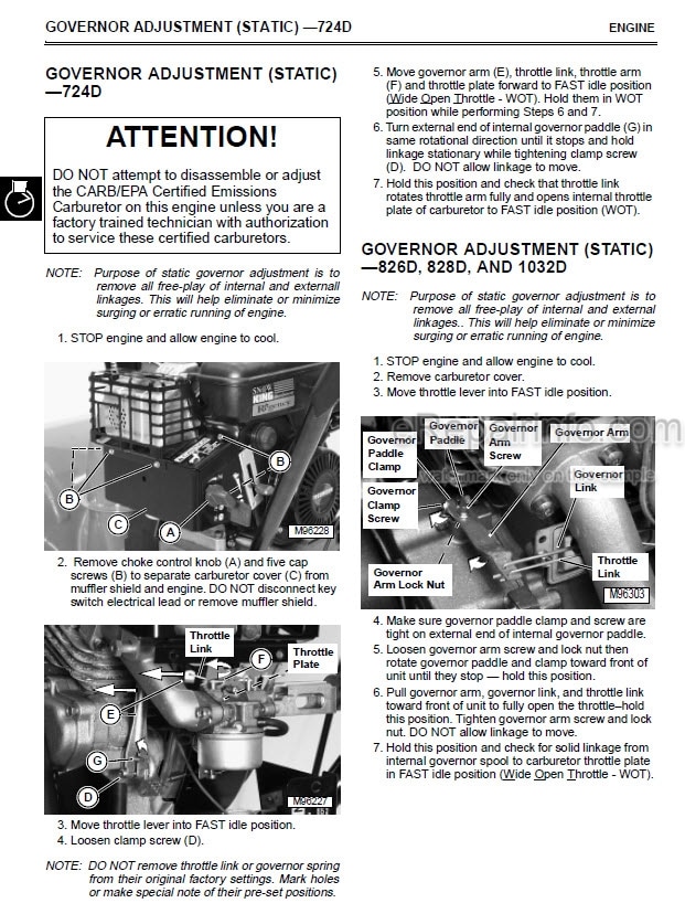 Photo 13 - John Deere 524D 724D 826D 828D 1032D Technical Manual Walk Behind Snowblower TM1612