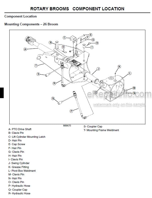 Photo 4 - John Deere 54D 60D 62D 72D 54 60 72 261 272 Technical Repair Manual Autoconnect Mower TM1763