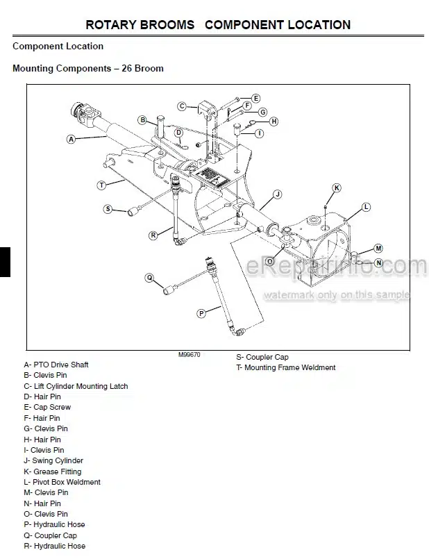 Photo 4 - John Deere 54D 60D 62D 72D 54 60 72 261 272 Technical Repair Manual Autoconnect Mower TM1763