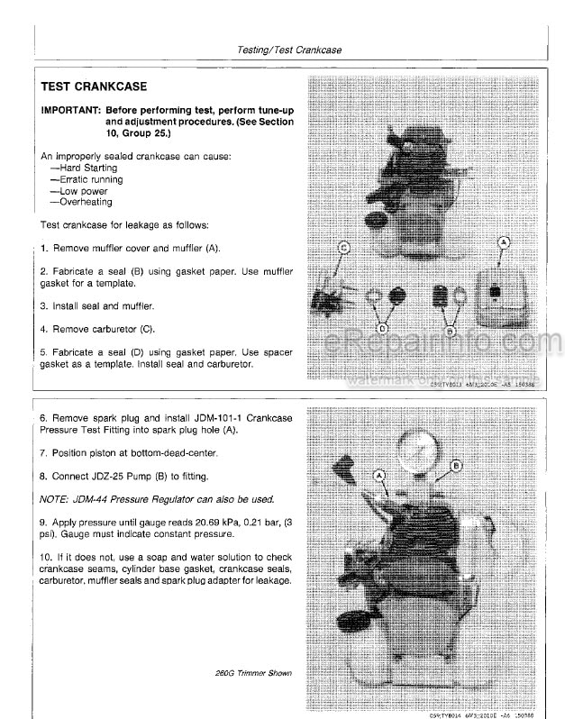 Photo 7 - John Deere 5B 216 324 524 624 Technical Manual Walk Behind Tiller And 5B Sprayer TM1233