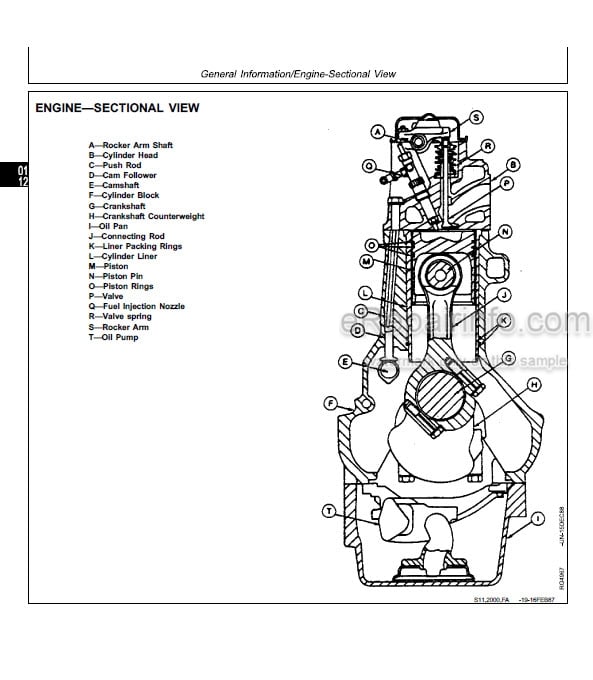 Photo 3 - John Deere Onan 16 18 20 24 HP Technical Manual Engine CTM2