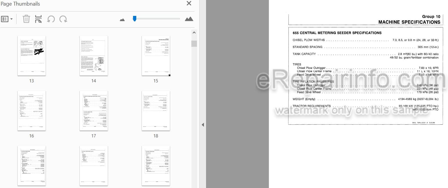 Photo 3 - John Deere 655 665 770 775 780 785 Technical Repair Manual Central Metering Seeder And Air Drill TM1306