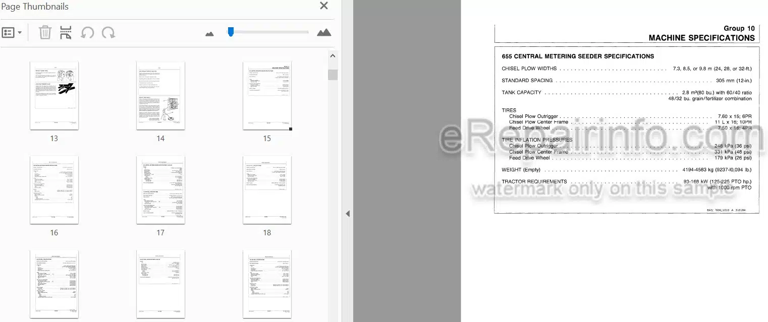 Photo 3 - John Deere 655 665 770 775 780 785 Technical Repair Manual Central Metering Seeder And Air Drill TM1306