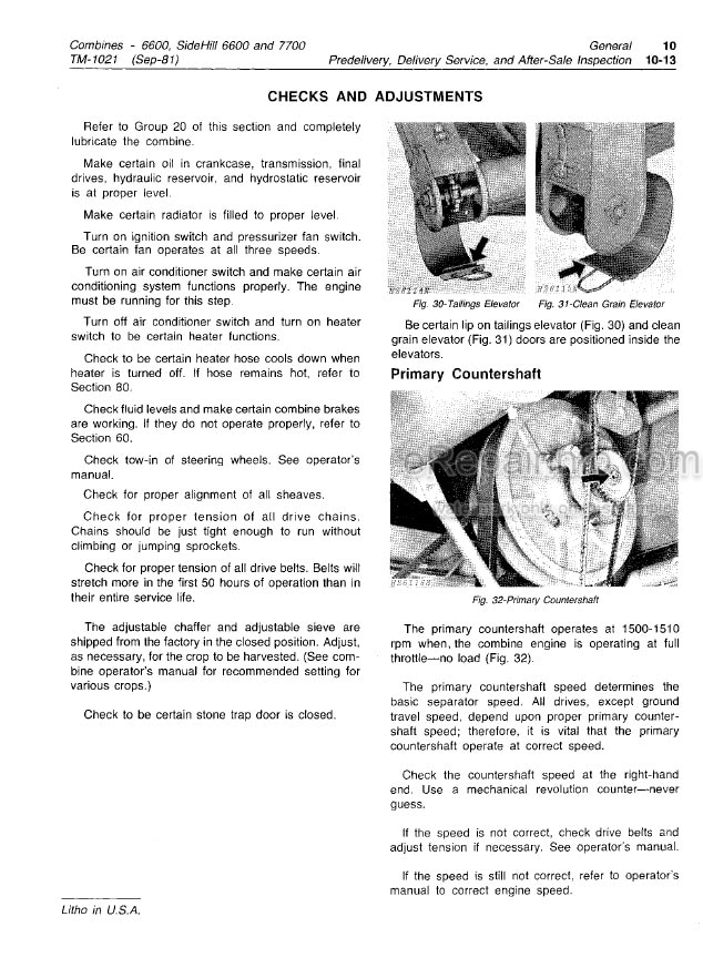 Photo 9 - John Deere 6600 7700 Side Hill Repair Technical Manual Combine TM1021