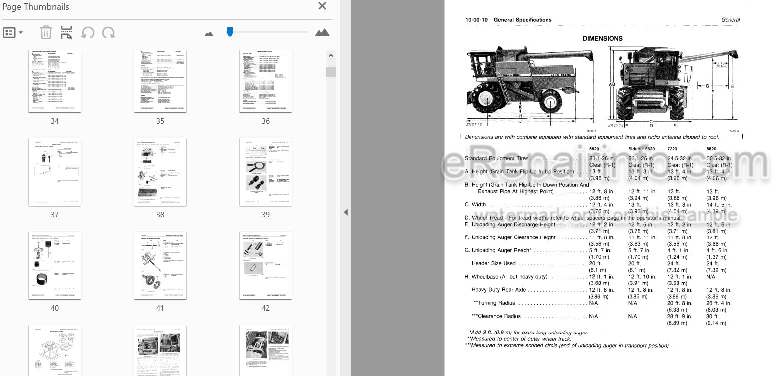Photo 3 - John Deere 6620 7720 8820 Sidehill Repair Technical Manual Combine TM1202