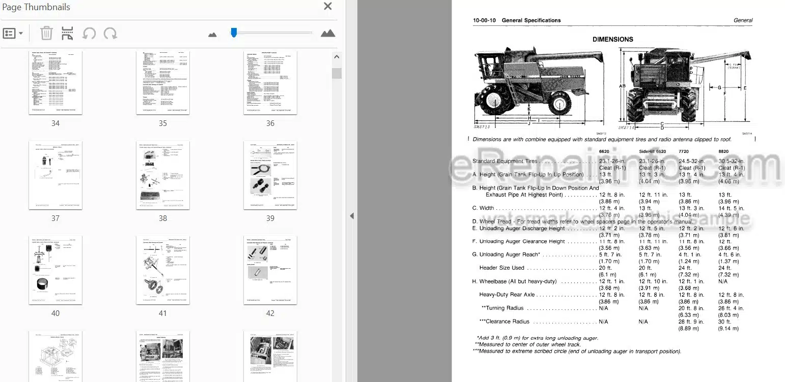 Photo 3 - John Deere 6620 7720 8820 Sidehill Repair Technical Manual Combine TM1202