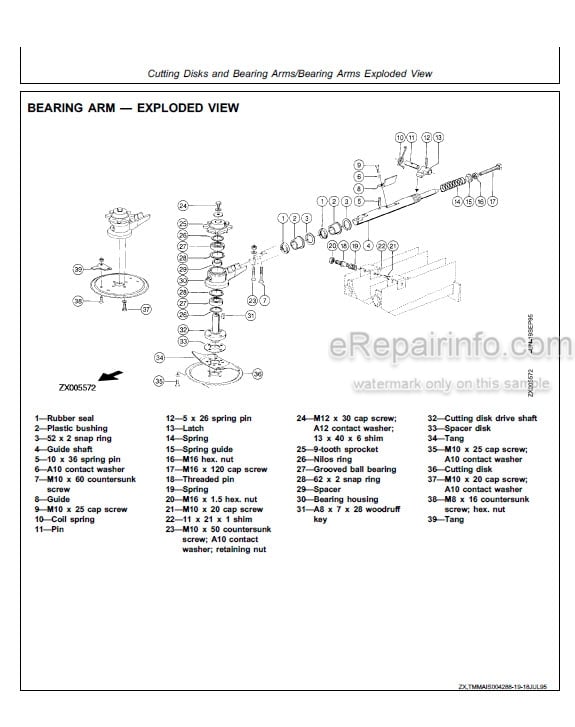 Photo 4 - John Deere 664 To 645A Technical Repair Manual Row Crop Header And Windrow Pickup TM4530