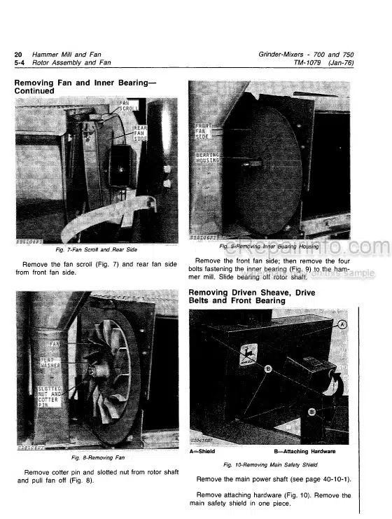 Photo 1 - John Deere 700 750 Technical Repair Manual Grinder Mixer TM1079