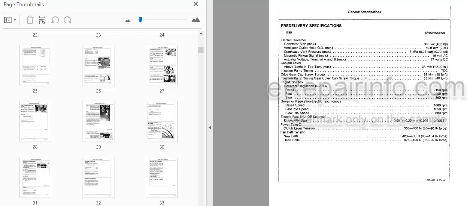 Photo 3 - John Deere 700 Series Technical Manual OEM Engine TM1261