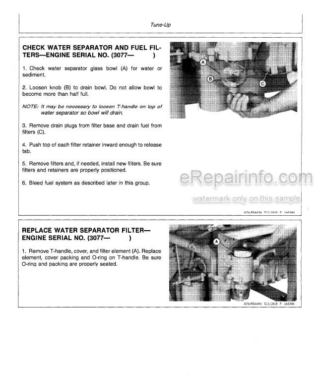Photo 10 - John Deere 700 Series Technical Manual OEM Engine TM1261