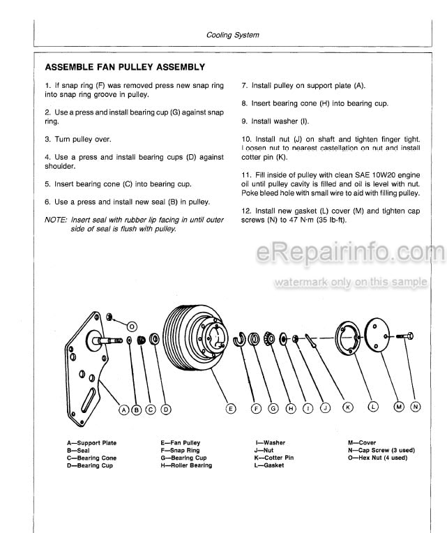 Photo 5 - John Deere 700 Series Technical Manual OEM Engine TM1261