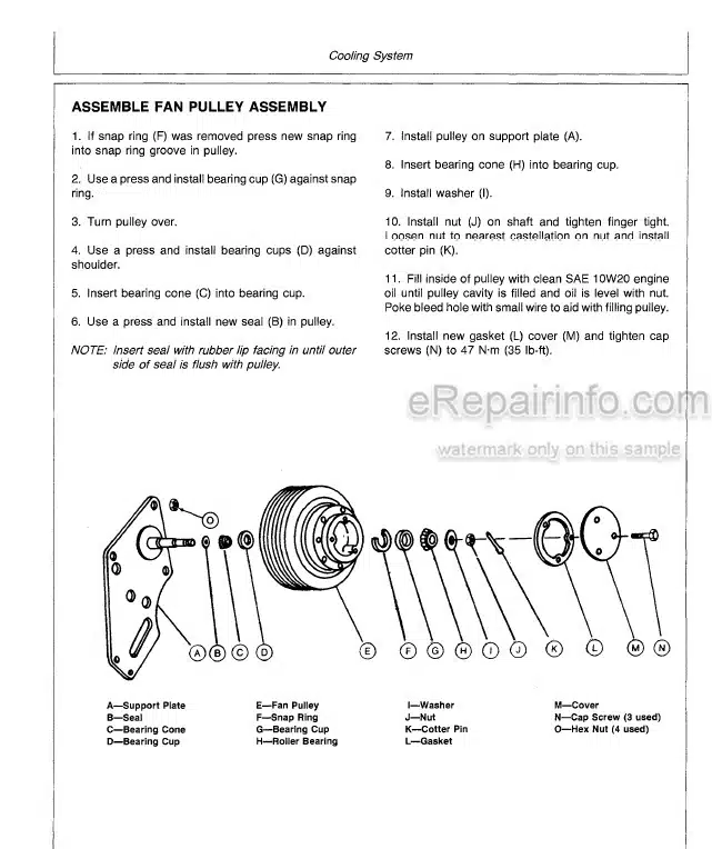 Photo 5 - John Deere 700 Series Technical Manual OEM Engine TM1261