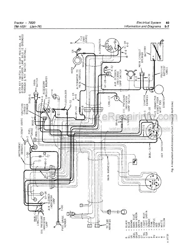 Photo 4 - John Deere 7020 Technical Repair Manual Tractor TM1031