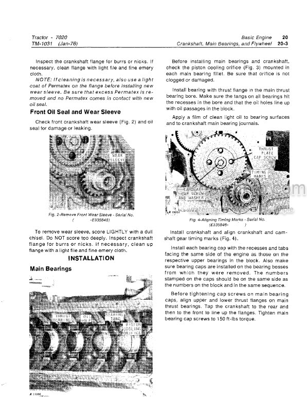 Photo 10 - John Deere 7020 Technical Repair Manual Tractor TM1031