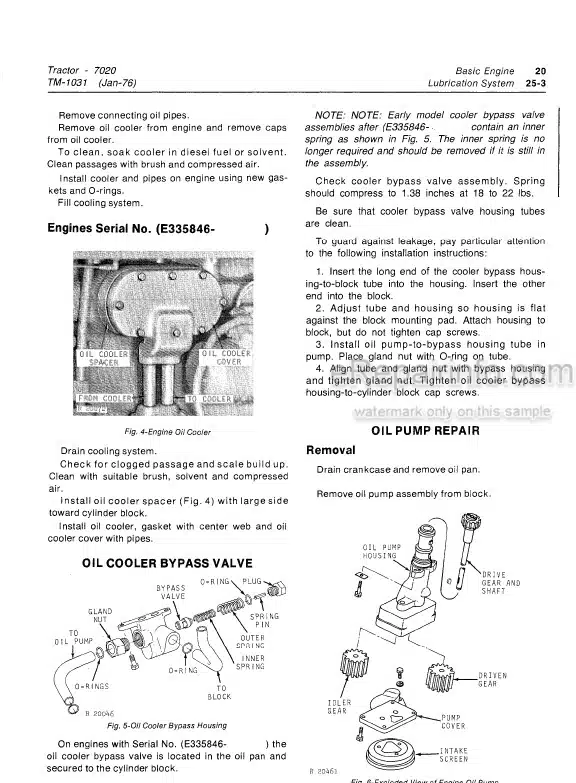 Photo 5 - John Deere 7020 Technical Repair Manual Tractor TM1031