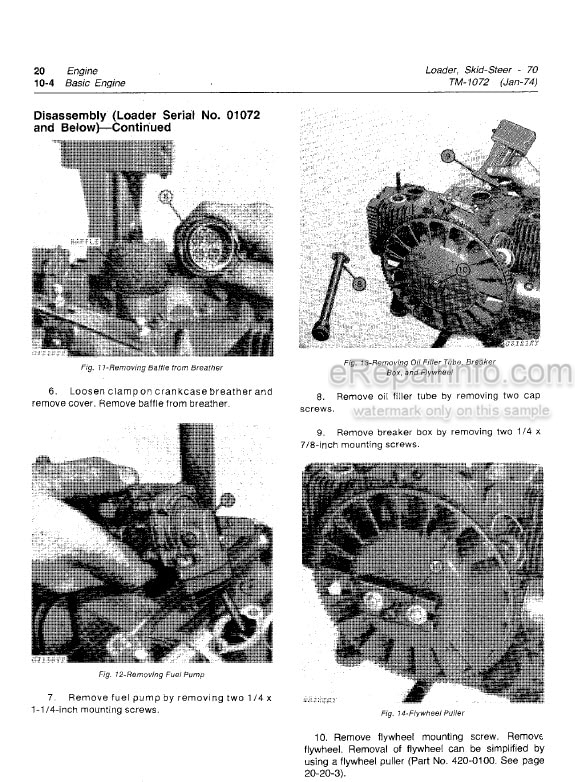 Photo 9 - John Deere 70 Technical Repair Manual Skid Steer Loader TM1072