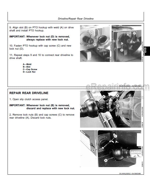 Photo 11 - John Deere 710 720 Technical Repair Manual Mower Conditioner TM1619