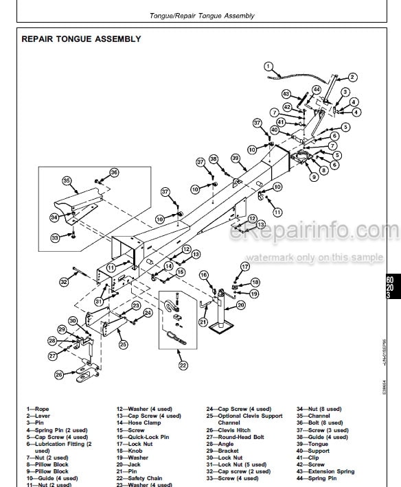 Photo 5 - John Deere 710 720 Technical Repair Manual Mower Conditioner TM1619