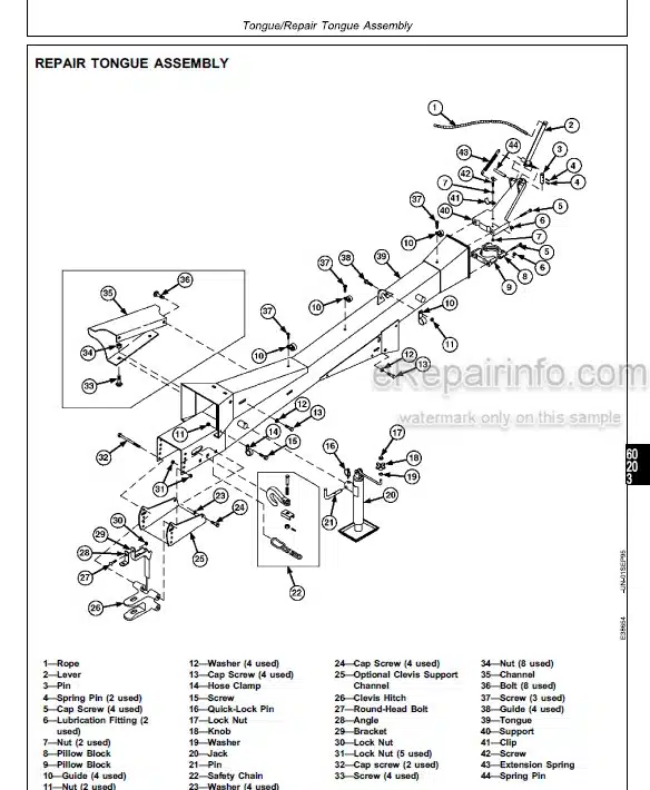 Photo 5 - John Deere 710 720 Technical Repair Manual Mower Conditioner TM1619
