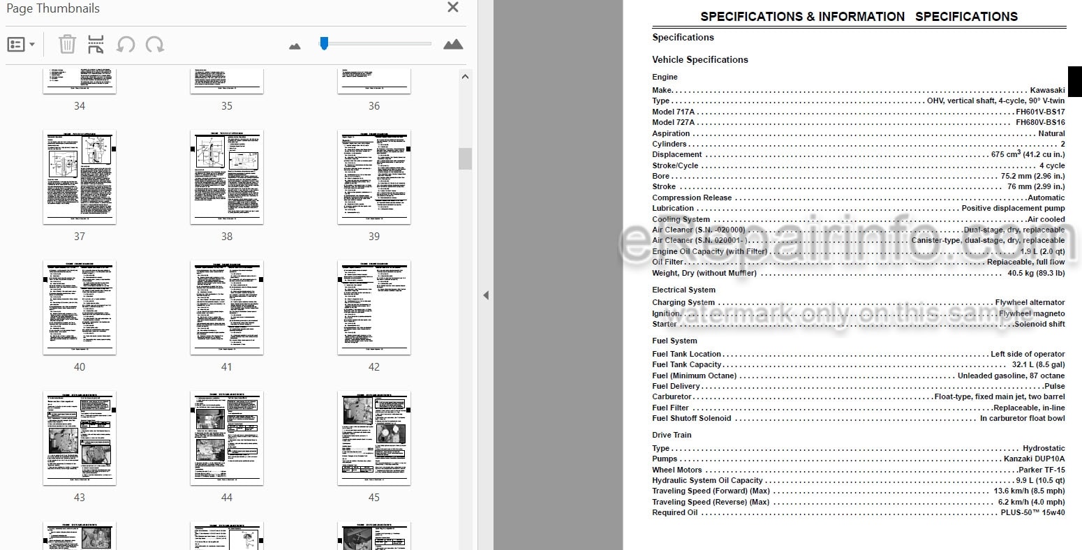 Photo 3 - John Deere 717A 727A Technical Repair Manual Mini Frame Z-Trak Mower TM2139 SN 030001-