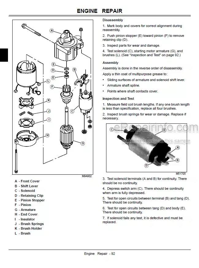 Photo 5 - John Deere 717A 727A Technical Repair Manual Mini Frame Z-Trak Mower TM2139 SN 030001-