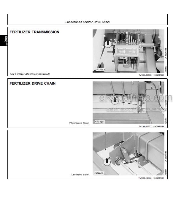 Photo 7 - John Deere 7000 Technical Repair Manual Folding Max Emerge Planter TM1211