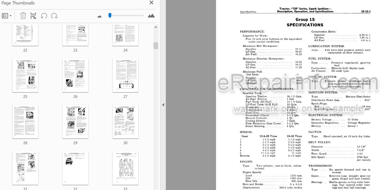 Photo 3 - John Deere 720 Series Service Manual Spark Ignition Tractor SM2025