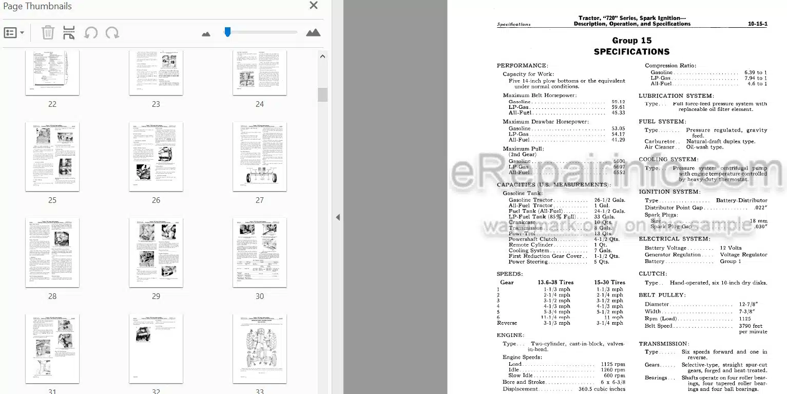 Photo 3 - John Deere 720 Series Service Manual Spark Ignition Tractor SM2025