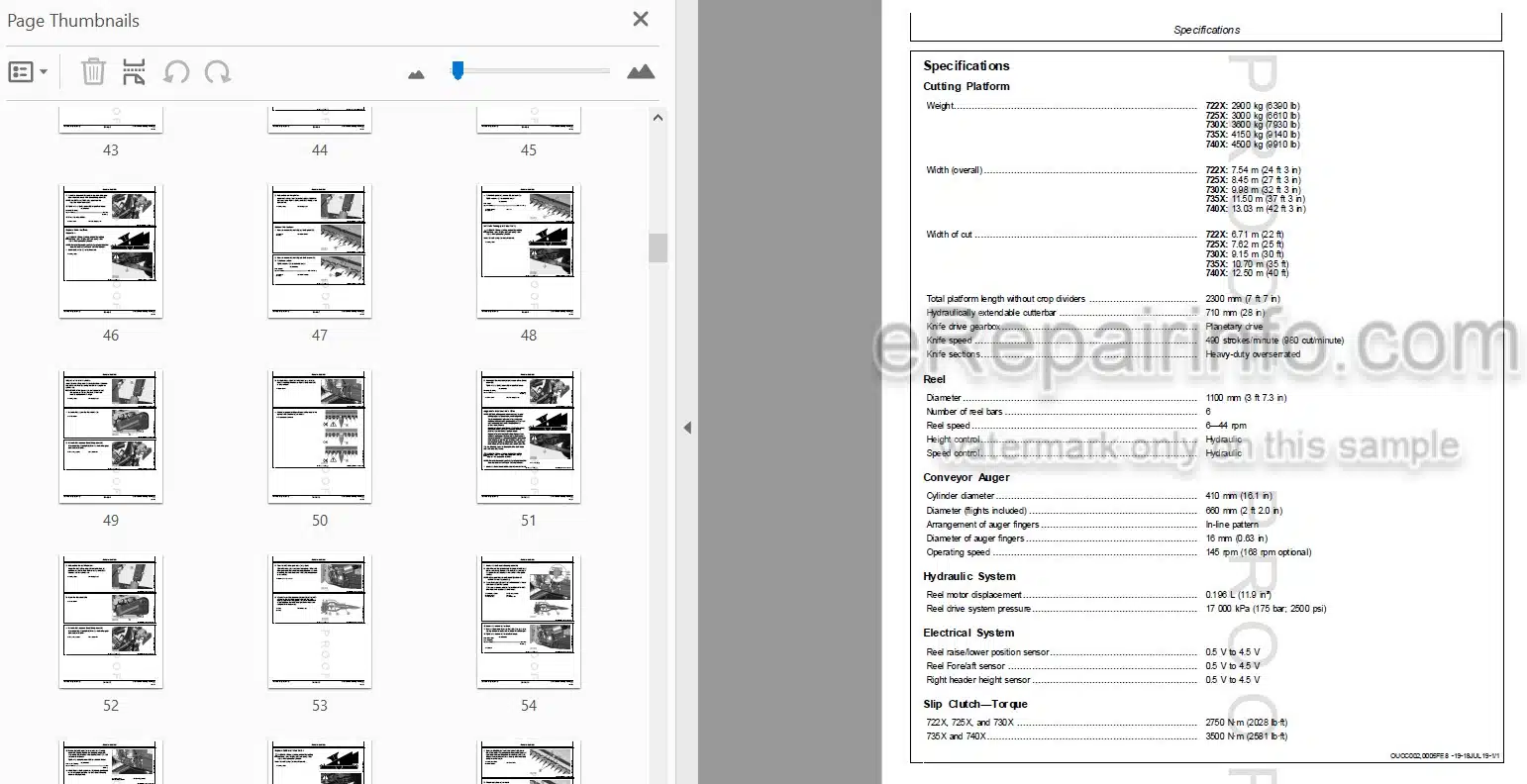 Photo 3 - John Deere 722X 725X 730X 740X Technical Repair Manual Cutting Platform TM413719